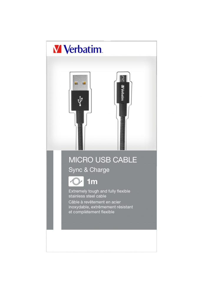 Micro-USB kabel Synchronisatie- & oplaadkabel 100 cm zwart