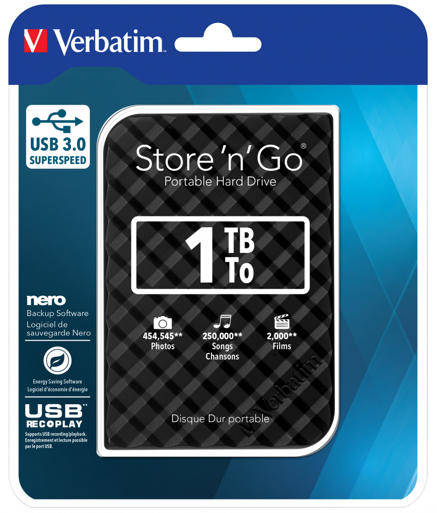 Store 'n' Go USB 3.0 Hard Drive 1TB Black