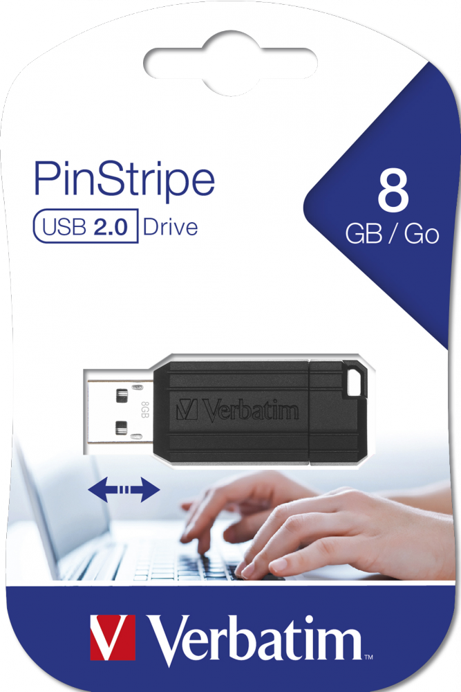PinStripe USB Drive 8GB zwart