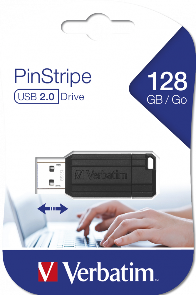 PinStripe USB Drive 128 GB zwart