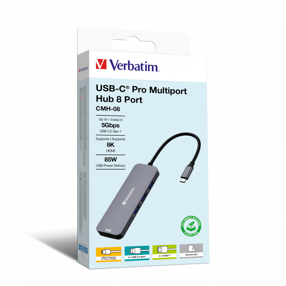 USB-C Pro multipoort-hub CMH-08: 8 poorten