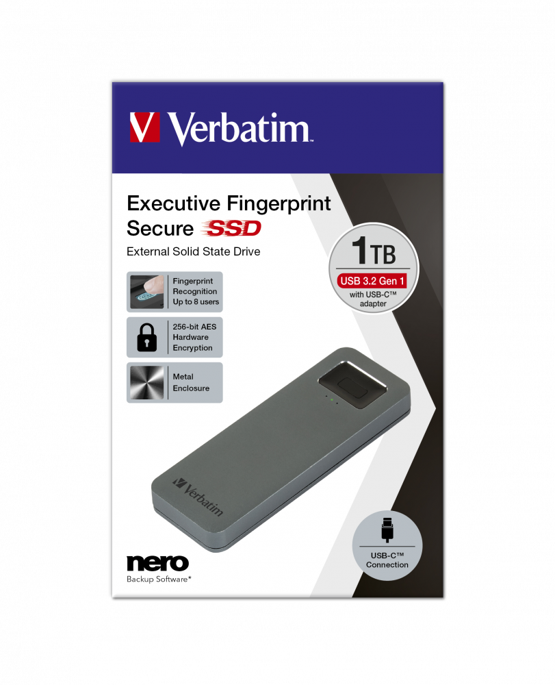 Executive Fingerprint Secure USB-C SSD 1TB