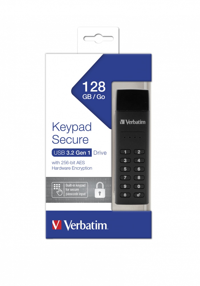 Keypad Secure USB-station USB 3.2 Gen 1 - 128 GB