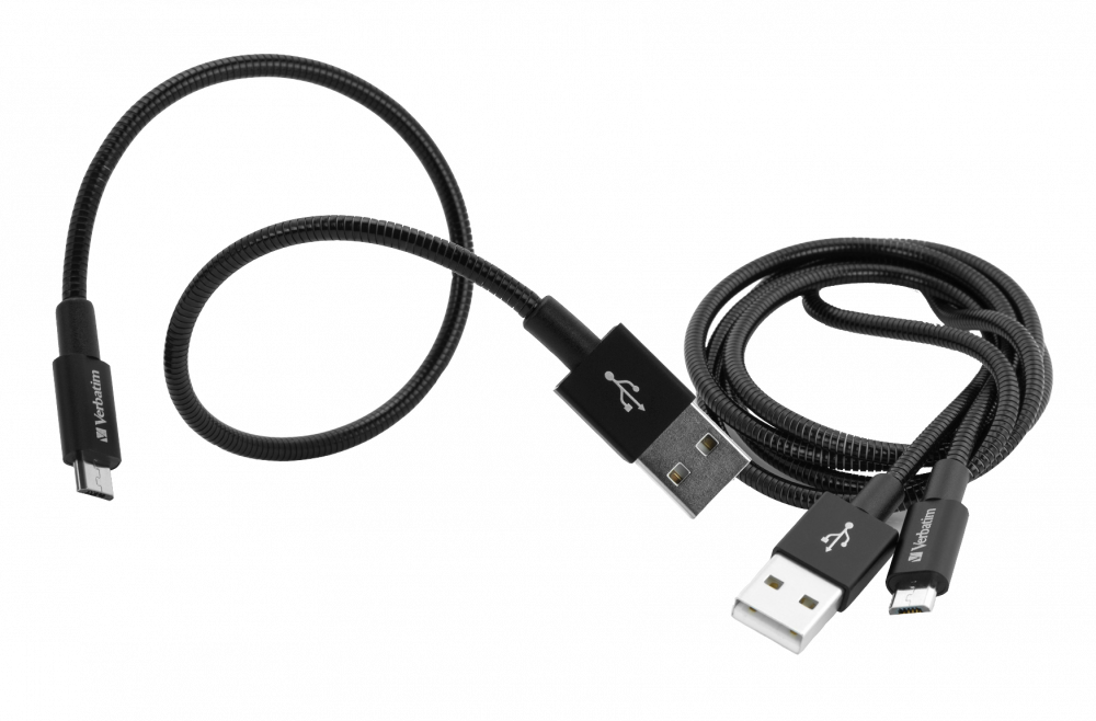 Micro-USB synchronisatie- & oplaadkabel 100 cm & 30 cm zwart 2-pack