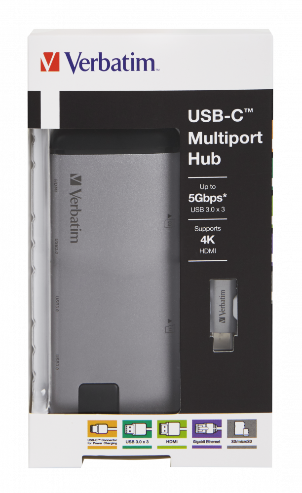 USB-C™-multipoort-hub USB 3.0 | HDMI | Gigabit-ethernet | SD/microSD