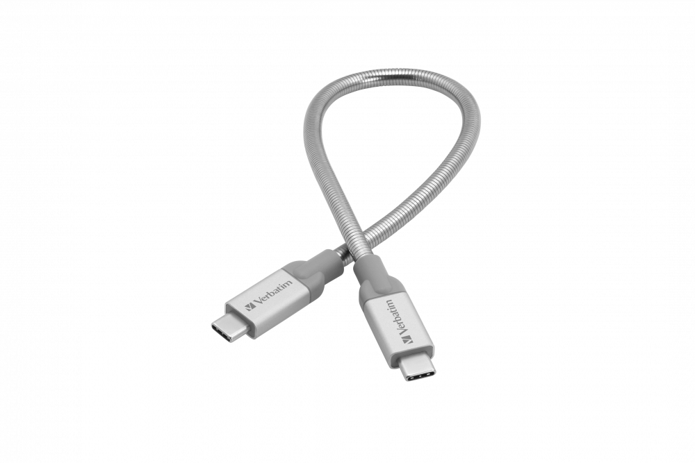 Roestvrij stalen sync- & oplaadkabel USB-C naar USB-C USB 3.1 gen 2 30 cm